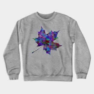 Glam Rainbow Metallic Autumn Leaf Crewneck Sweatshirt